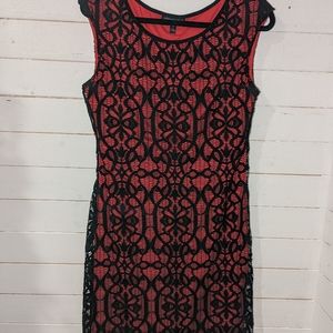 Black and Red Lace Dress